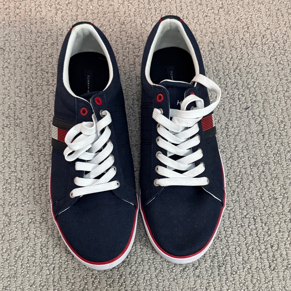 Tommy Hilfiger Navy and White Sneakers